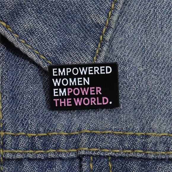 Empowered Women Empower The World Button Clasp Brooch - Picture 5 of 8